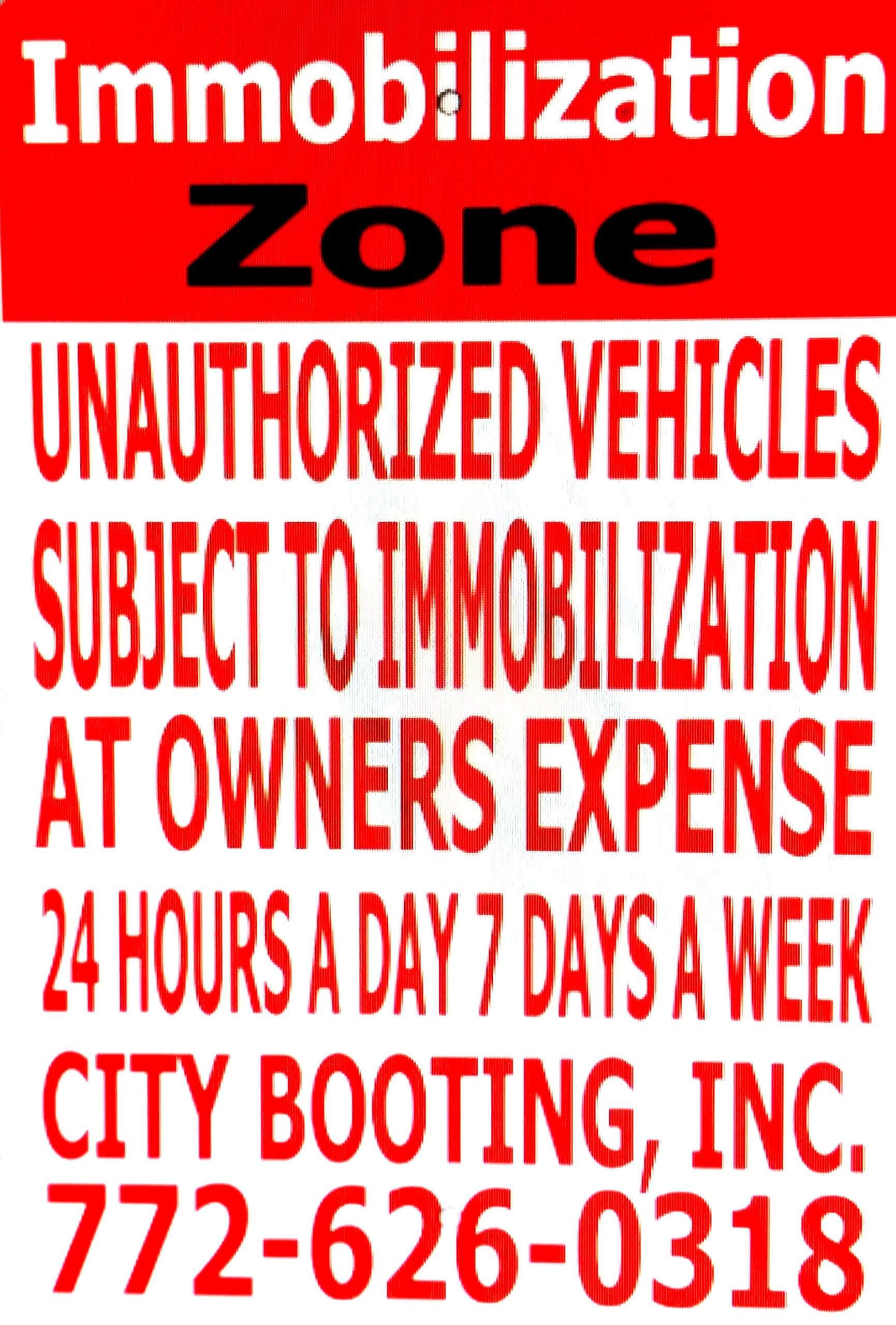 A poster of immobilization zone with red background